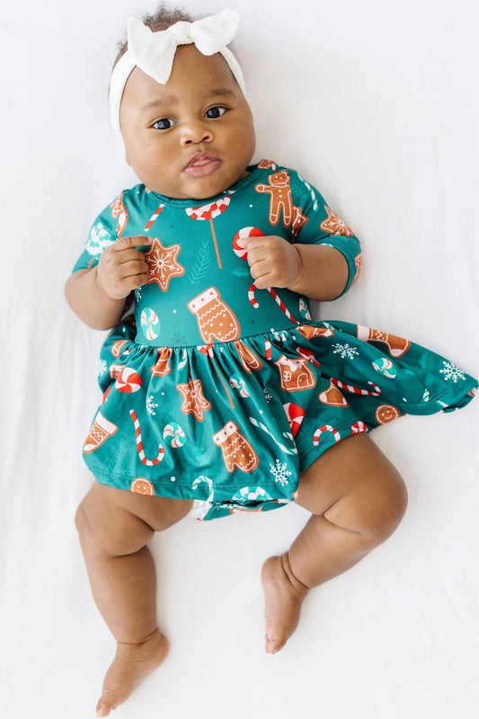 Girls Gingerbread House Bodysuit or Twirl Dress by Mila & Rose