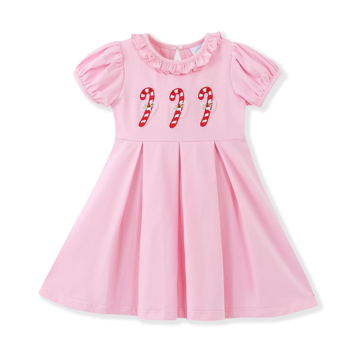 Girls Pink Dress with Candy Canes by Swoon