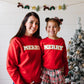 Girls Sweet Wink Merry Patch Sweatshirt-Red