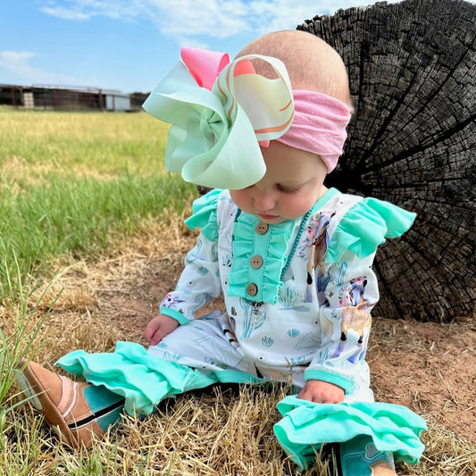Girls Teepee Long Sleeve Romper by Shea Baby