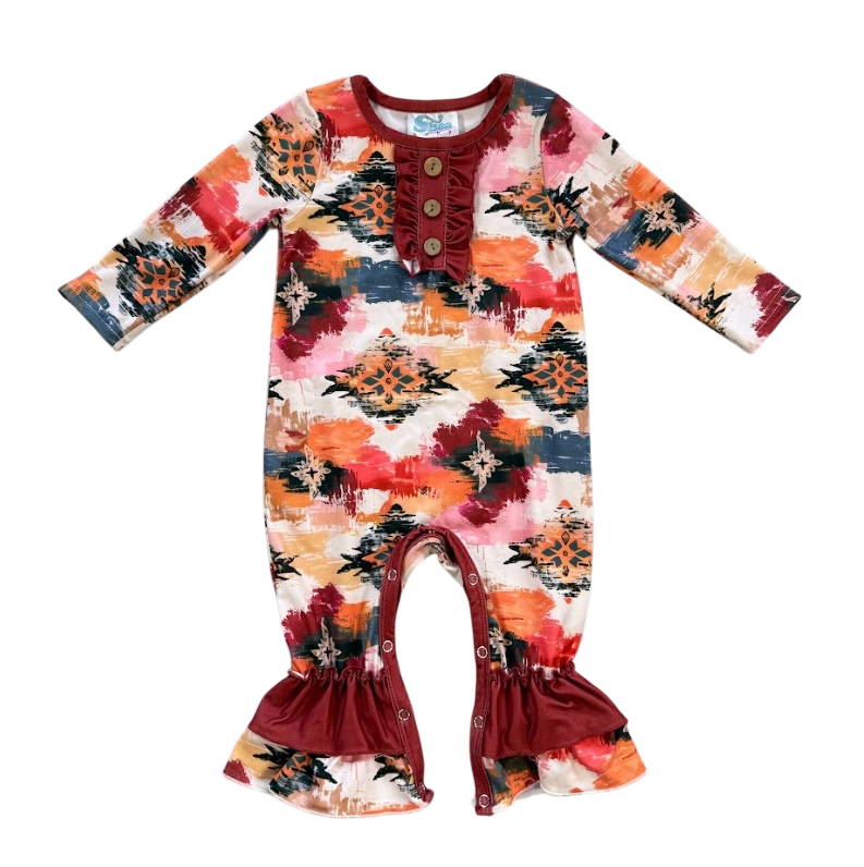 Girls Aztec Long Sleeve Romper by Shea Baby