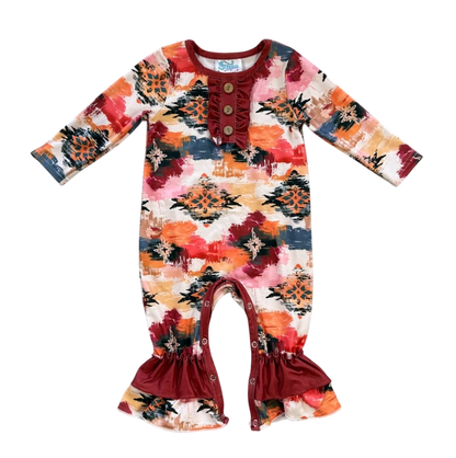 Girls Aztec Long Sleeve Romper by Shea Baby