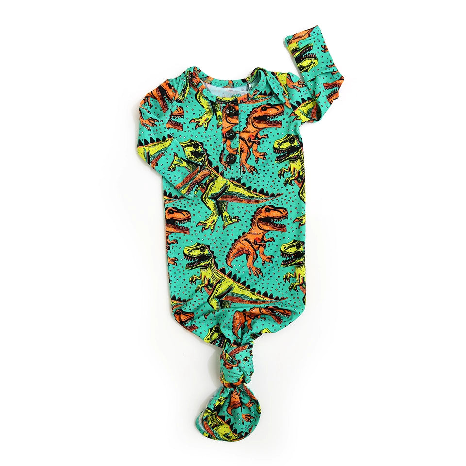 Baby Bamboo Drew Dino Gown