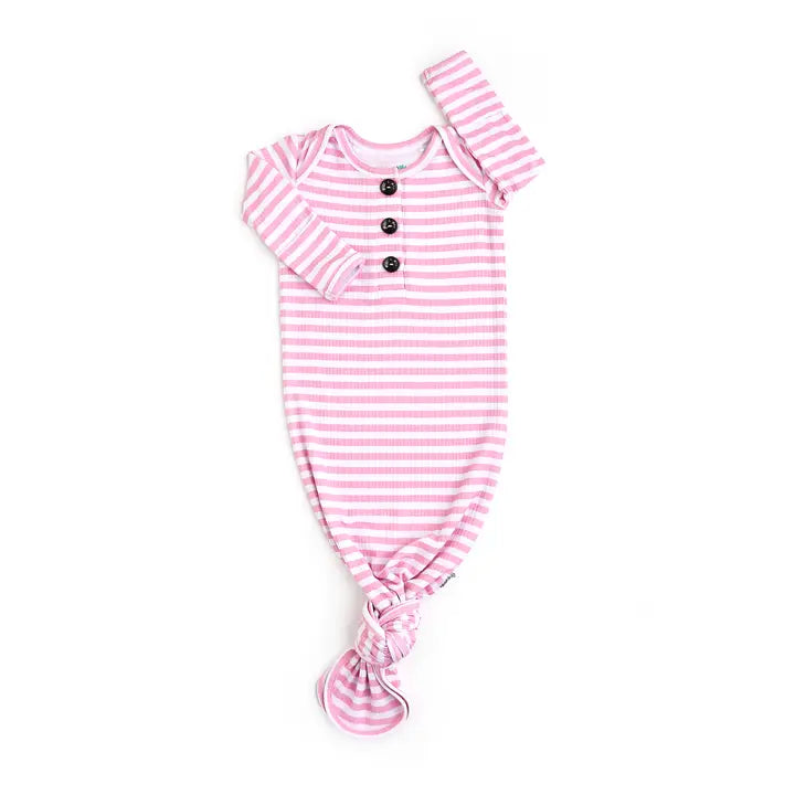 Baby Bamboo Lana Pink Ribbed Gown