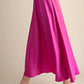 Ladies Satin Flare Midi Skirt-Magenta