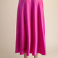 Ladies Satin Flare Midi Skirt-Magenta