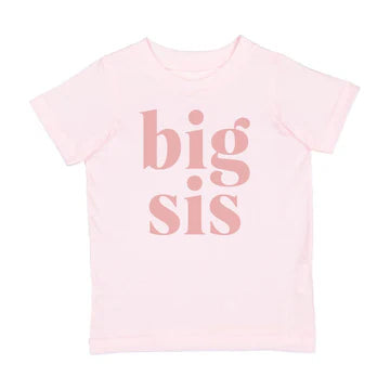 Girls Big Sis Short Sleeve T Shirt by Sweet Wink - Ballet Pink