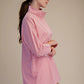 Ladies Stand Neck Dolman Sleeves Shirt-Red