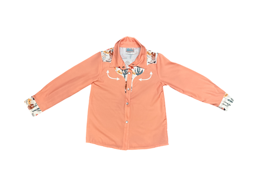 Girls Cactus Pearl Snap Vintage Onesie or Shirt by Shea Baby
