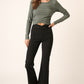 Ladies Surplice V Waist Flare Leg Pants by Mittoshop