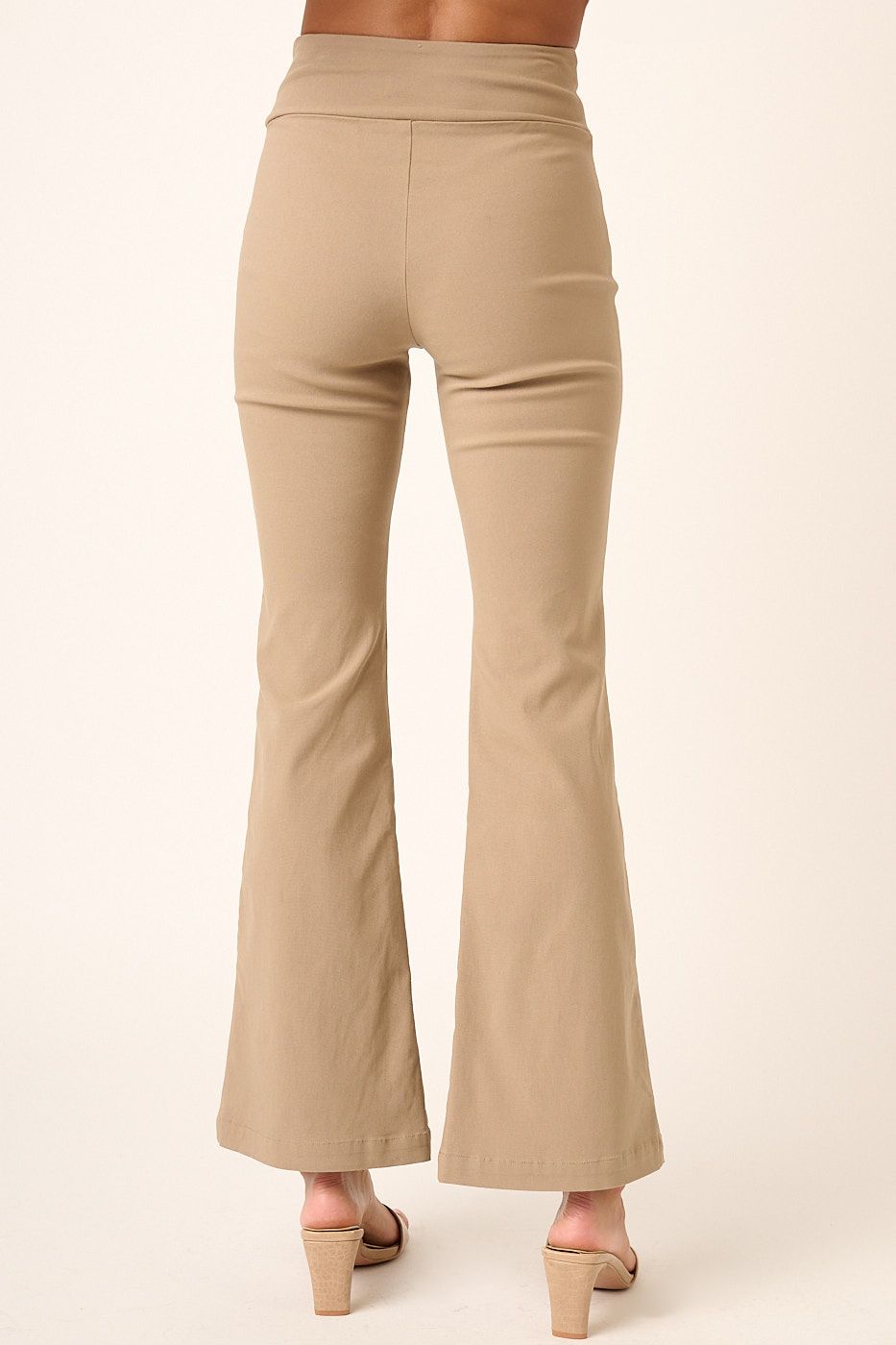 Ladies Surplice V Waist Flare Leg Pants by Mittoshop