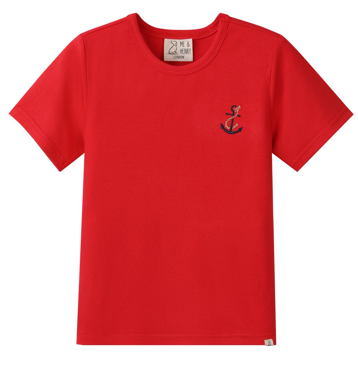 Boys Marine Red Anchor EmbroideredTee by Me & Henry