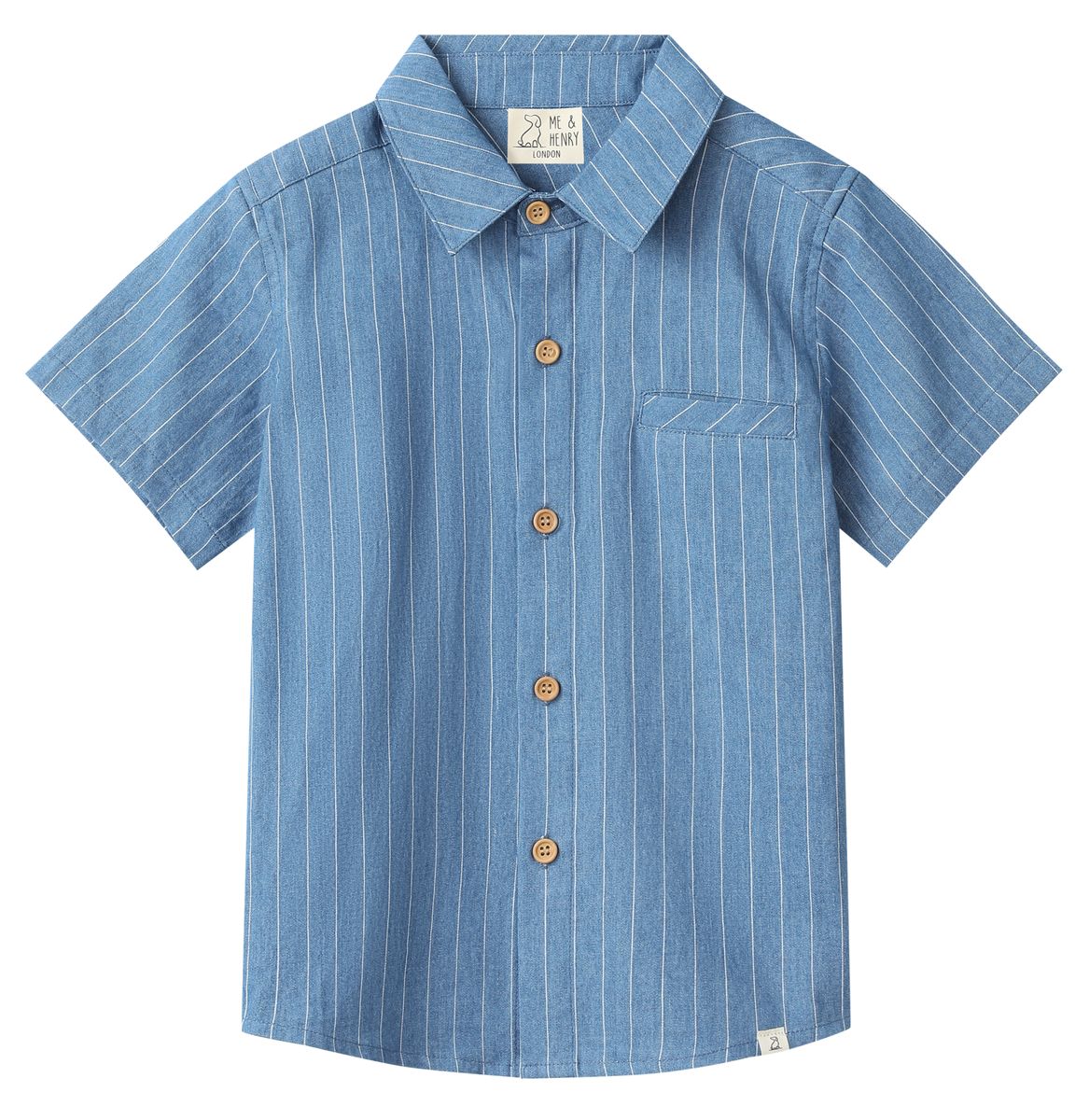 Boys Dark Chambray Stripe Newport Woven Shirt by Me & Henry