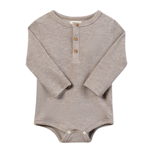 Boys Beige Aynor Henley Onesie by Me & Henry