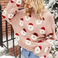 Ladies Fuzzy Santa Tunic Sweater by Hiddenbrand - Pink