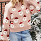 Ladies Fuzzy Santa Tunic Sweater by Hiddenbrand - Pink