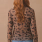 Velvet Flocking Floral Mesh Top-Mocha