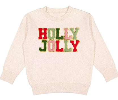 Girls Sweet Wink Holly Jolly Patch Sweatshirt