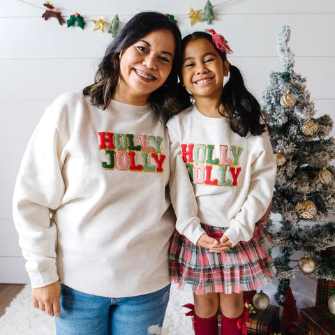 Girls Sweet Wink Holly Jolly Patch Sweatshirt