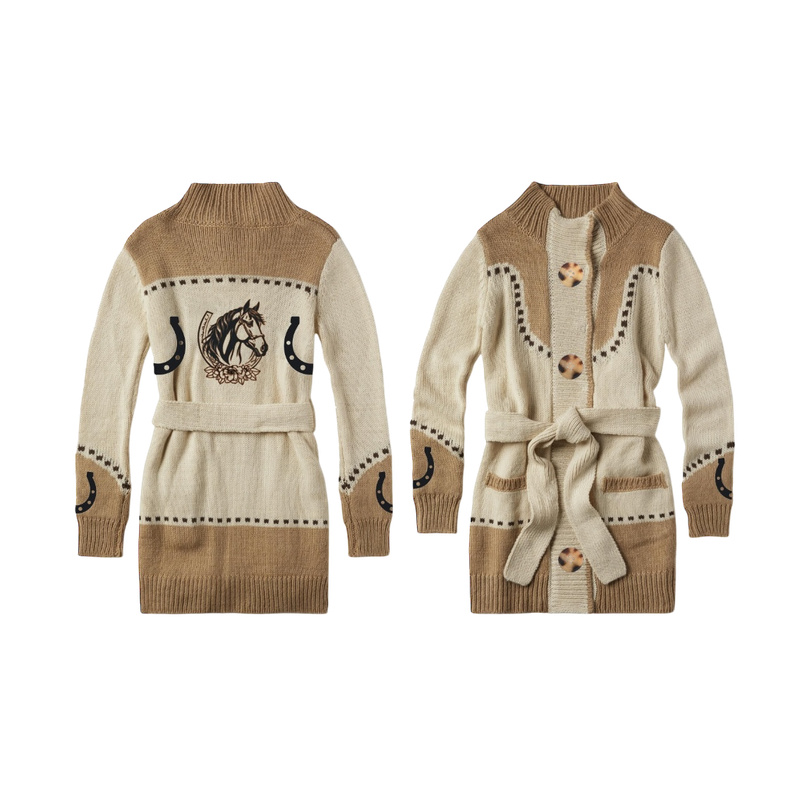 Girls Horseshoe Long Cardigan Sweater by Shea Baby