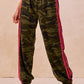 Ladies Bibi Sidelines Camouflage Track Pants-Camo/Neon Pink