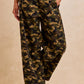 Ladies Bibi Camo Printed High-Waisted Drawstring Pants