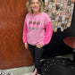 Ladies Christmas Nutcracker Graphic Sequin Sleeve Sweatshirt by Little Daisy Closet-Pink