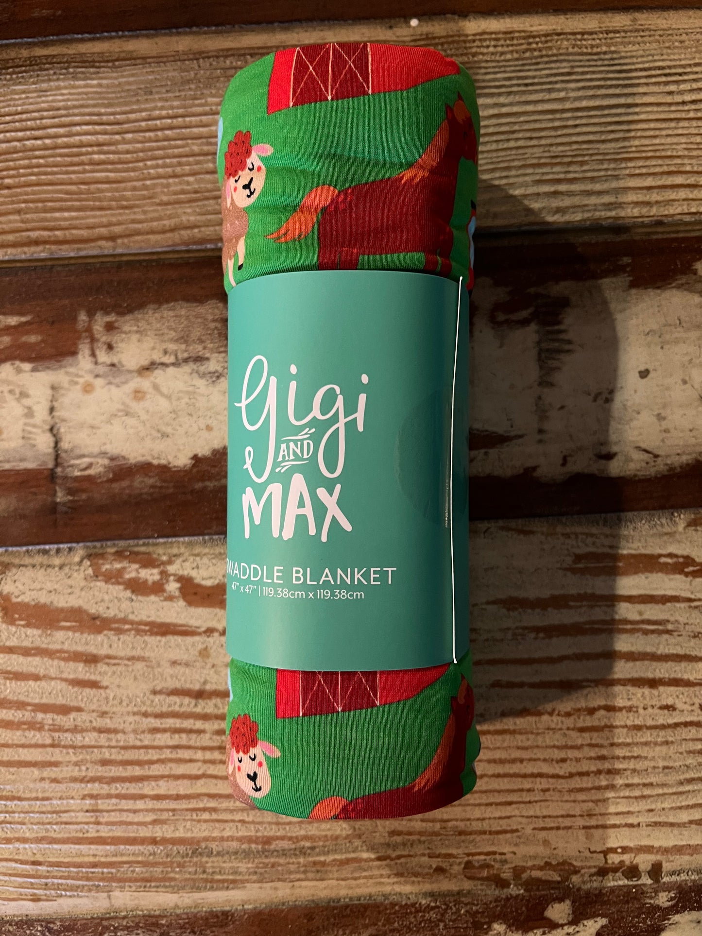 Tanner Farm Animals Swaddle Bamboo Baby Blanket