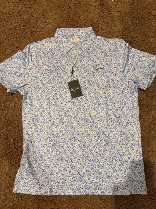 Men's Blue Tee Time Golf Shirt