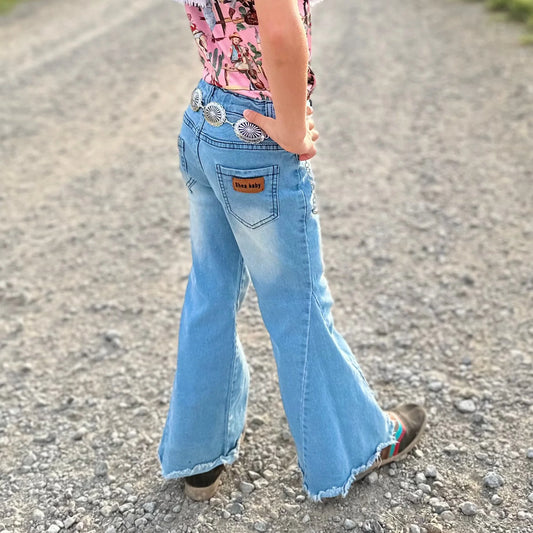 Girls Denim Flare Riding Jean by Shea Baby