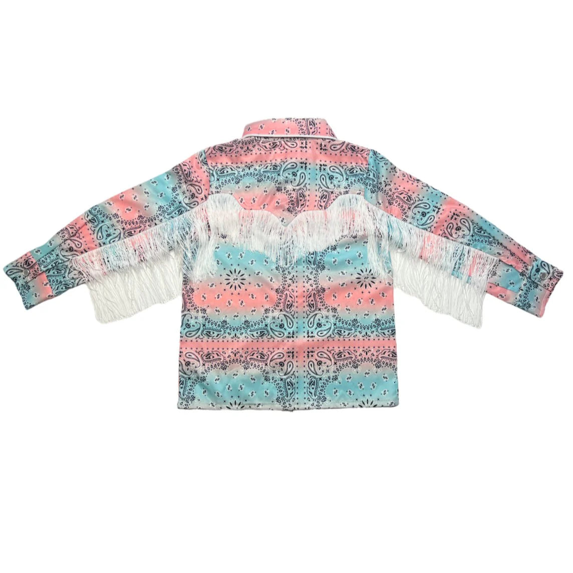 Girls Pastel Paisley Fringe Pearl Snap Onesie or Shirt by Shea Baby