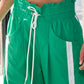 Ladies Windbreaker Pants With Contrast Stripe-Green/White