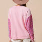Ladies BiBI Velvet Sequin Santa Sweatshirt-Pink