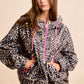 Ladies Bibi Leopard Stitch Oversized Brushed Texture Jacket-Pink