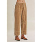 Ladies Western Horizon Mineral Washed Corduroy Barrel Pants-Camel