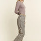 Ladies Mix & Match Leopard-Stripe Pants-Black