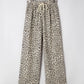 Ladies Jovanna Leopard Drawstring Elastic Waistband Loose Pants