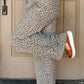 Ladies Jovanna Leopard Drawstring Elastic Waistband Loose Pants