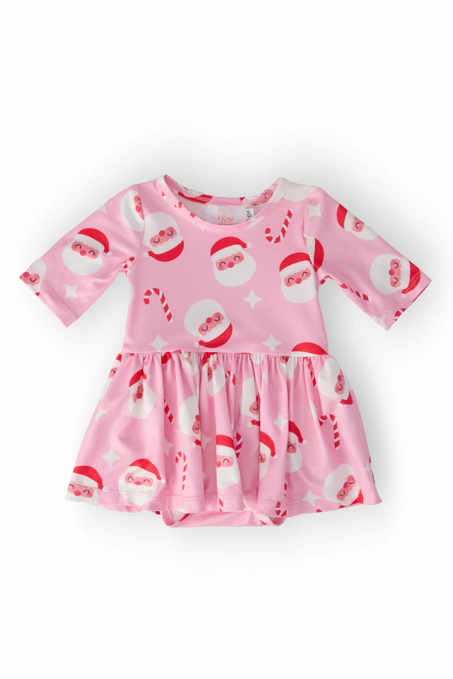 Girls Jingle Bells 3/4 Sleeve Twirl Bodysuit or Dress by Mila & Rose