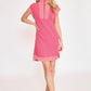 Ladies Mineral Wash Mini Dress by Umgee - Hot Pink