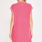 Ladies Mineral Wash Mini Dress by Umgee - Hot Pink