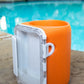 Kangaroozie Koozie with Pocket for Regular Cans-Orange/White
