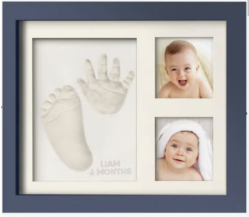 KeaBabies Baby Handprint, Footprint Keepsake Solo Frame