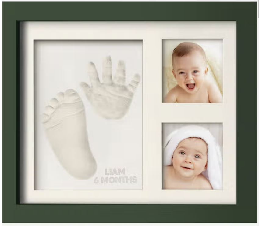 KeaBabies Baby Handprint, Footprint Keepsake Solo Frame