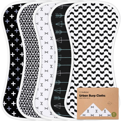 KeaBabies 5-Pack Urban Burp Cloths