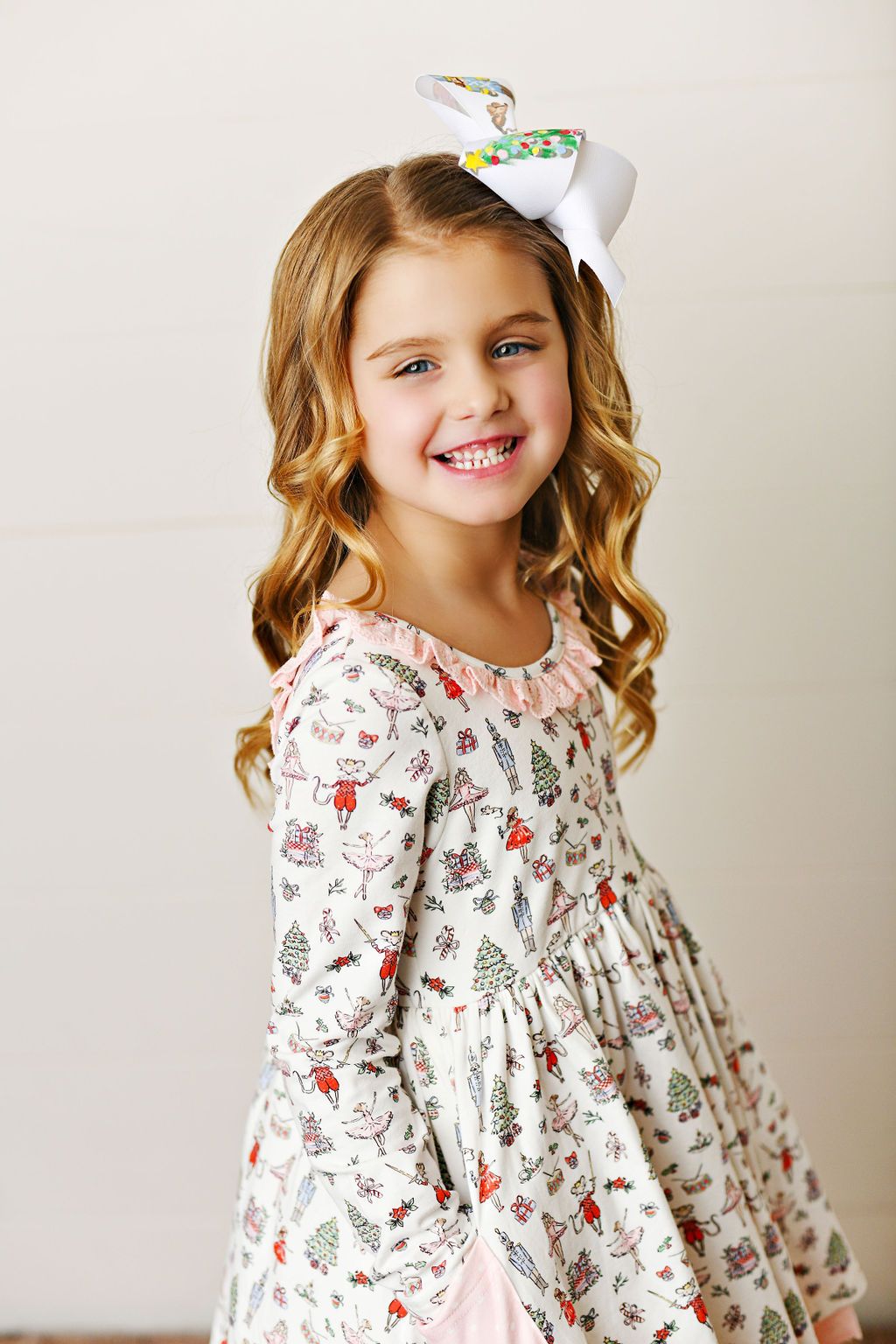 Girls Nutcracker Eyelet Trim Pocket Dress by Swoon Baby