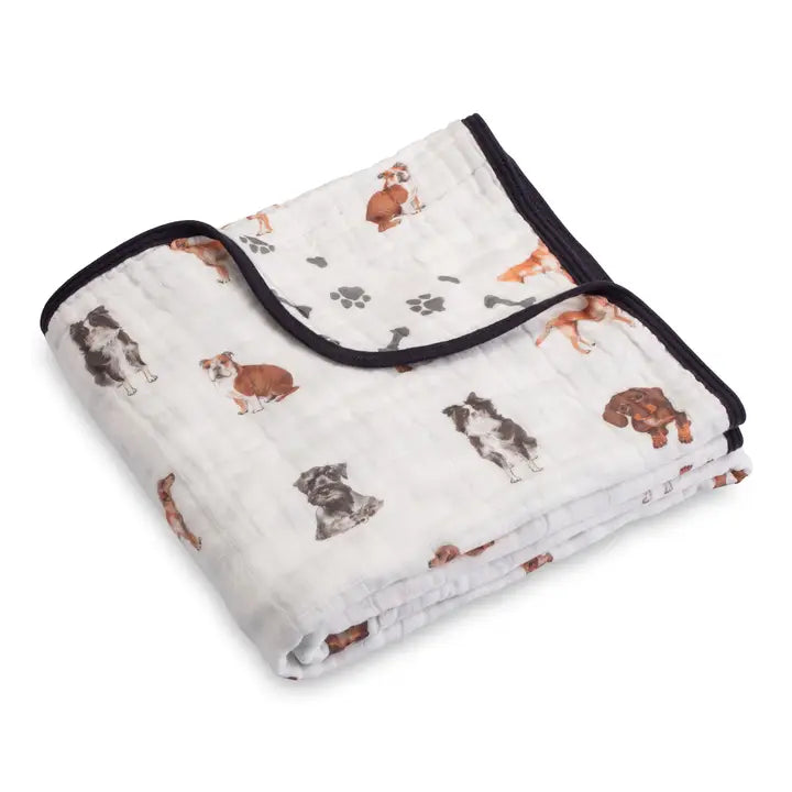 LollyBanks Adorable Dog Muslin Quilt