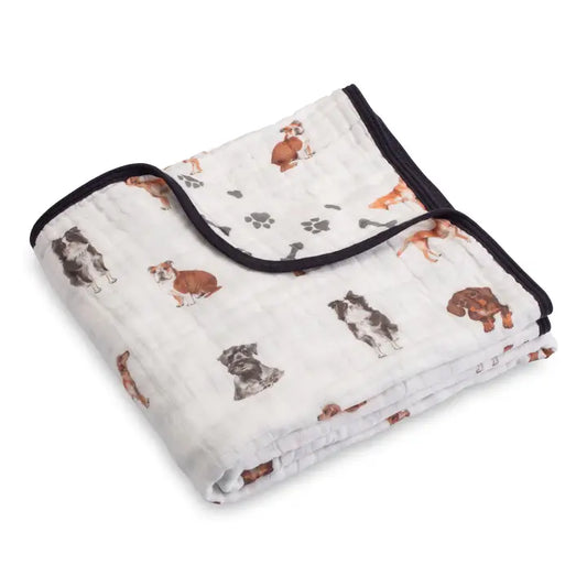 LollyBanks Adorable Dog Muslin Quilt