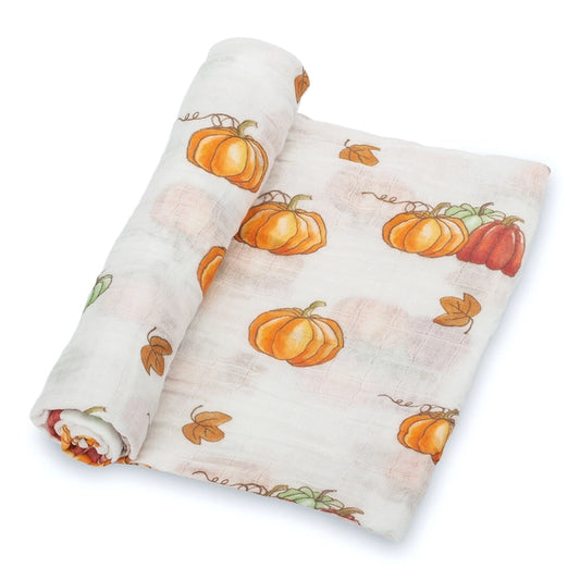 LollyBanks Pumpkin Pie - Muslin Swaddle Blanket