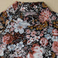 Ladies Brown Floral Long Sleeve High Neck Sheath Mesh Blouse